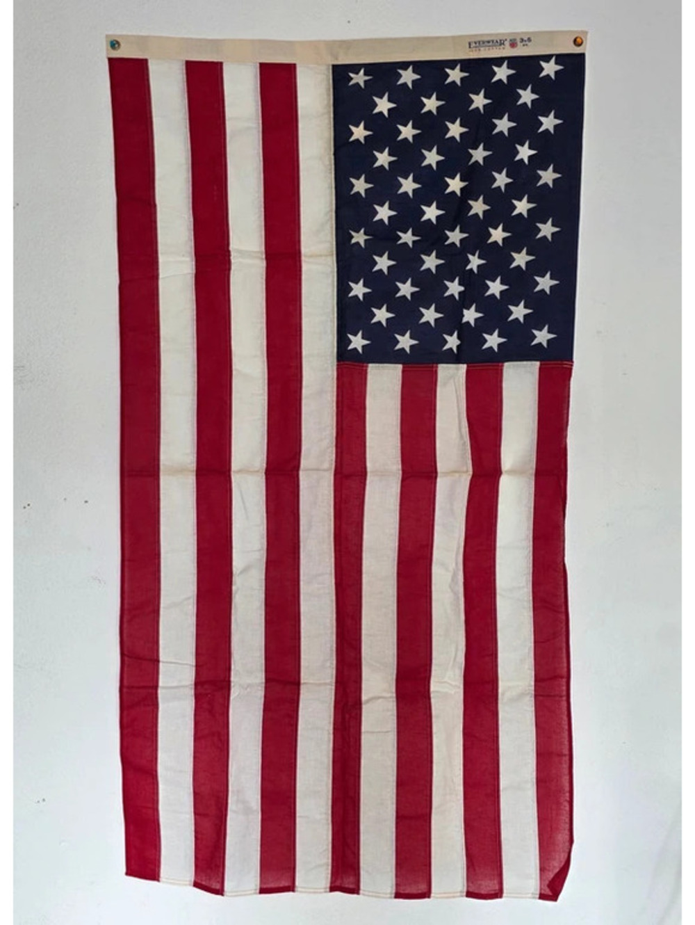 Vintage Dettra Everwear American Flag 3x5 100% Cotton Sewn Stripes USA